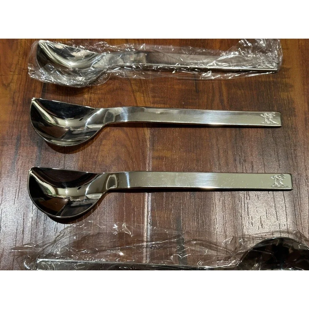 Set of (8) Vintage Midget Japan 18-8 Stainless Steel 7.25” Spoons in Box